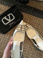 Balenciaga Diamond Buckle Heeled Sandals White Patent 8.5cm - 3