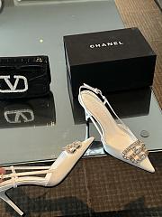 Balenciaga Diamond Buckle Heeled Sandals White Patent 8.5cm - 4