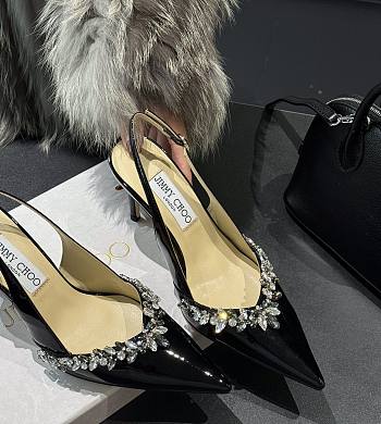 Jimmy Choo Diamond Slingback Pump Black 8cm