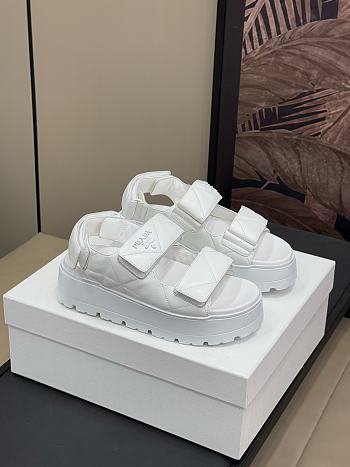 Prada Padded Nappa Leather Sandal White