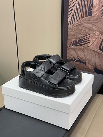 Prada Padded Nappa Leather Sandal Black