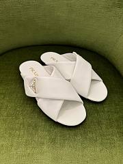 Prada White Padded Nappa Leather Slides - 1