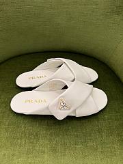Prada White Padded Nappa Leather Slides - 4