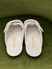 Prada White Padded Nappa Leather Slides - 3