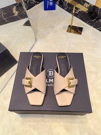 Balmain Jacquard Beige Leather