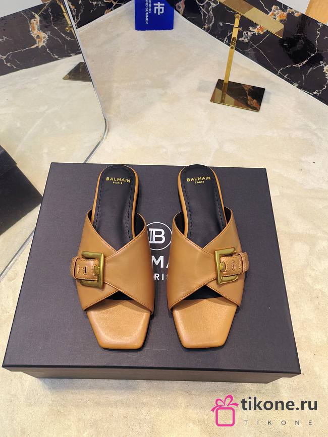 Balmain Jacquard Brown Leather - 1