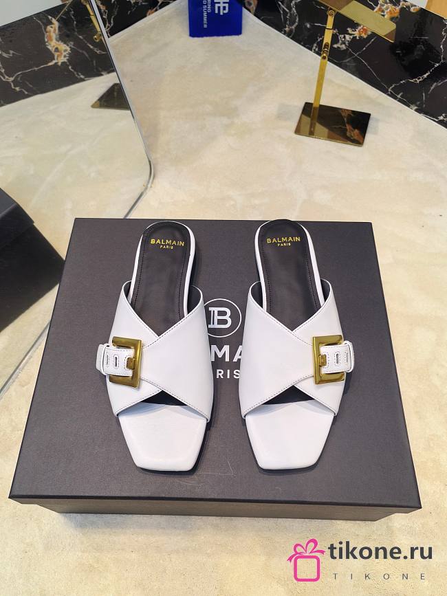 Balmain Jacquard White Leather - 1