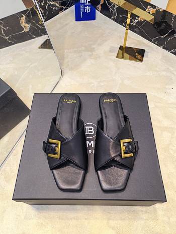 Balmain Jacquard Black Leather