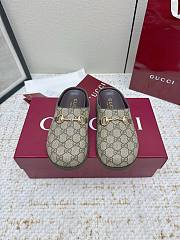 Gucci Mule with Horsebit in Camel and Dark Brown GG Canvas - 1