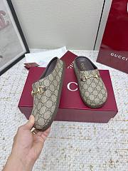 Gucci Mule with Horsebit in Camel and Dark Brown GG Canvas - 3
