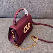 Valentino Garavani Vsling Small Handbag In Grainy Calfskin With Jewel Logo Red - 22x17x9cm - 6