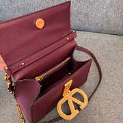 Valentino Garavani Vsling Small Handbag In Grainy Calfskin With Jewel Logo Red - 22x17x9cm - 4