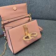 Valentino Garavani Vsling Small Handbag In Grainy Calfskin With Jewel Logo Pink - 22x17x9cm - 4
