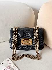 Valentino Garavani Quiltie 67 Small Shoulder Bag Black - 19x13x6cm - 1