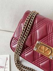 Valentino Garavani Quiltie 67 Medium Shoulder Bag Red - 23x17x8cm - 6