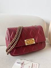 Valentino Garavani Quiltie 67 Medium Shoulder Bag Red - 23x17x8cm - 3