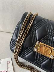 Valentino Garavani Quiltie 67 Medium Shoulder Bag Black - 23x17x8cm - 2
