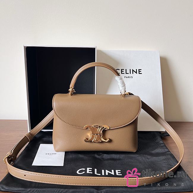  Celine Medium Nino Bag In Supple Grained Calfskin Bronze - 25x17.5x10cm - 1