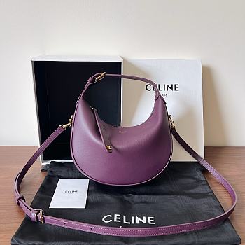 Teen Celine Lulu In Grained calfskin Purple - 24x21x5cm