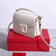 Valentino Garavani Loco Calfskin Shoulder Bag White - 22x16x7cm - 6