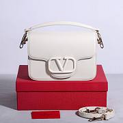 Valentino Garavani Loco Calfskin Shoulder Bag White - 22x16x7cm - 3