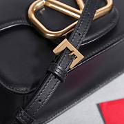 Valentino Garavani Loco Calfskin Shoulder Bag Black - 22x16x7cm - 5