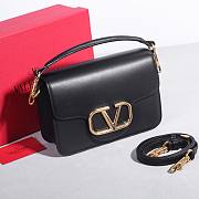 Valentino Garavani Loco Calfskin Shoulder Bag Black - 22x16x7cm - 3