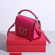 Valentino Garavani Loco Calfskin Shoulder Bag Hot Pink - 22x16x7cm - 6