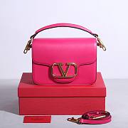 Valentino Garavani Loco Calfskin Shoulder Bag Hot Pink - 22x16x7cm - 4