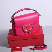 Valentino Garavani Loco Calfskin Shoulder Bag Hot Pink - 22x16x7cm - 2