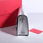 Valentino Garavani Loco Calfskin Shoulder Bag Silver - 22x16x7cm - 5