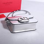 Valentino Garavani Loco Calfskin Shoulder Bag Silver - 22x16x7cm - 4