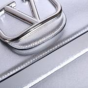 Valentino Garavani Loco Calfskin Shoulder Bag Silver - 22x16x7cm - 2
