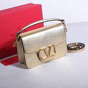 Valentino Garavani Loco Calfskin Shoulder Bag Gold - 22x16x7cm - 6