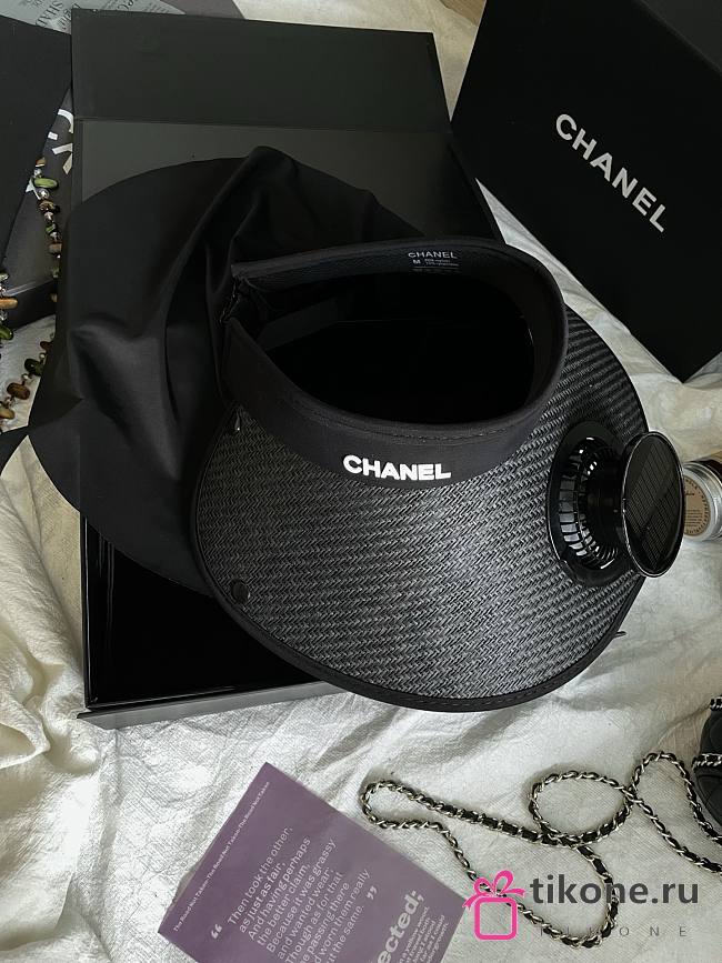 Chanel/25 Solar Fan Sun Hat Black - 1