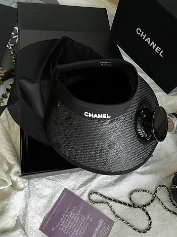 Chanel/25 Solar Fan Sun Hat Black