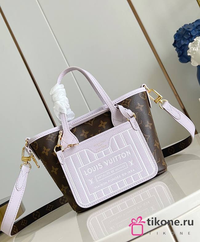 LV Neverfull Bandouliere Inside Out BB Monogram/Misty Lilac M25656 - 26.5x16.5x11cm - 1