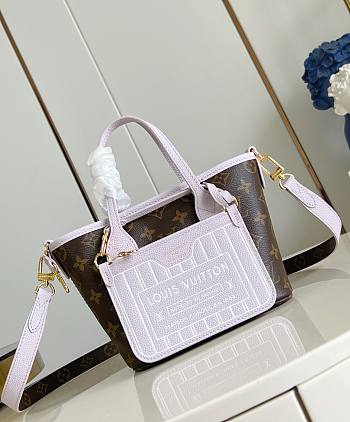 LV Neverfull Bandouliere Inside Out BB Monogram/Misty Lilac M25656 - 26.5x16.5x11cm