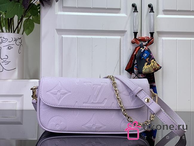 LV Wallet On Chain Ivy Monogram Empreinte Misty Lilac M25714- 23.5x12x4.3cm - 1