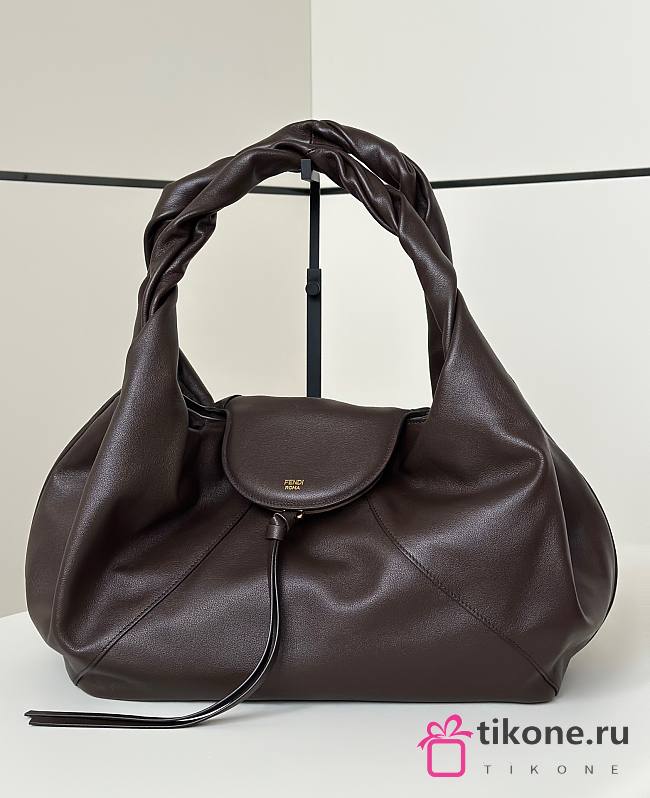 Fendi Spy Dark Brown Leather Bag - 48x20x22cm - 1