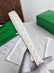 Bottega Veneta Watch Belt Calfskin White Silver 2.5cm - 5