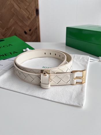 Bottega Veneta Watch Belt Calfskin White Gold 2.5cm