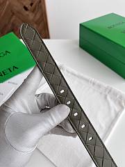 Bottega Veneta Watch Belt Calfskin Green Silver 2.5cm - 5