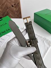 Bottega Veneta Watch Belt Calfskin Green Gold 2.5cm - 2