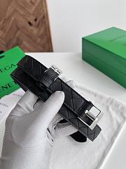 Bottega Veneta Watch Belt Calfskin Black Silver 2.5cm - 5
