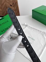 Bottega Veneta Watch Belt Calfskin Black Gold 2.5cm - 4