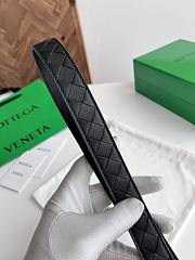 Bottega Veneta Watch Belt Calfskin Black Gold 2.5cm - 5