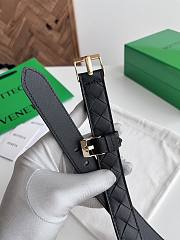 Bottega Veneta Watch Belt Calfskin Black Gold 2.5cm - 2