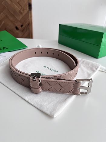 Bottega Veneta Watch Belt Calfskin Pink Silver 2.5cm