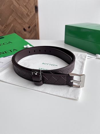 Bottega Veneta Watch Belt Calfskin Fondant Silver 2.5cm